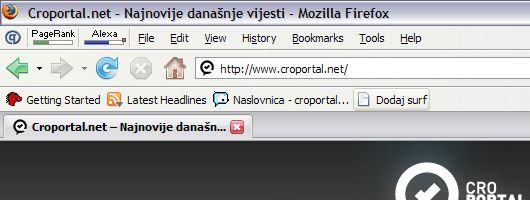Croportal bookmarklet u Firefoxu