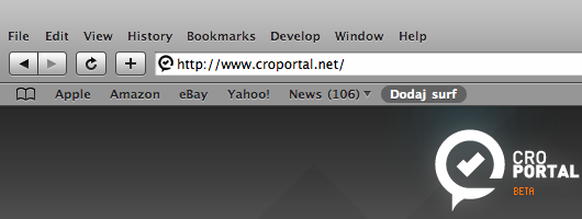 Croportal bookmarklet u Safari-u